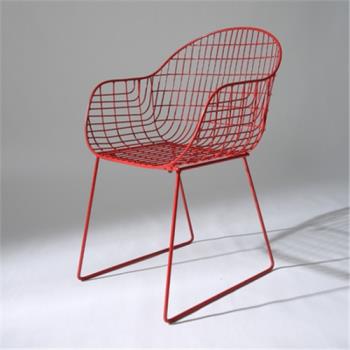 北歐餐椅鉆石鏤空洽談鐵絲椅簡約鐵藝設計家具極簡金屬設計師椅子