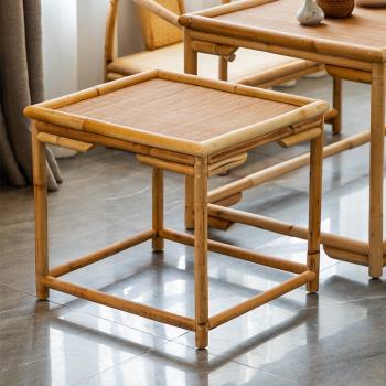 竹藤邊幾日式小戶型客廳角幾新中式小方桌復古輕奢休閑陽臺