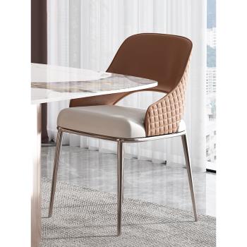 輕奢2022新款設計師餐桌椅家用北歐現代簡約高端意式極簡化妝椅子