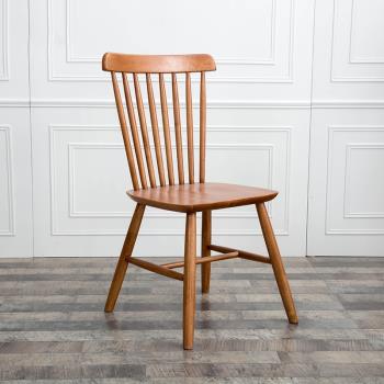 現代簡約靠背椅北歐風格單人辦公椅子實木溫莎椅餐廳家用休閑餐椅