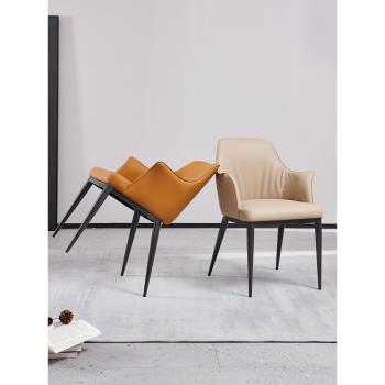 創意北歐風格單人餐椅家用簡約客廳凳子休閑靠背商用現代輕奢椅子