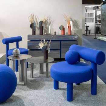 北歐餐椅家用簡約設計師網紅創意客廳休閑椅輕奢單人靠背沙發椅子