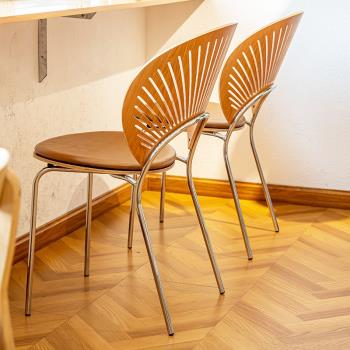 北歐餐廳餐椅現代簡約家用咖啡店貝殼椅子設計師網紅美式扇貝椅子