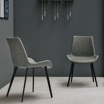 北歐后現代輕奢餐椅現代簡約家用時尚設計師創意皮椅復古餐廳椅子