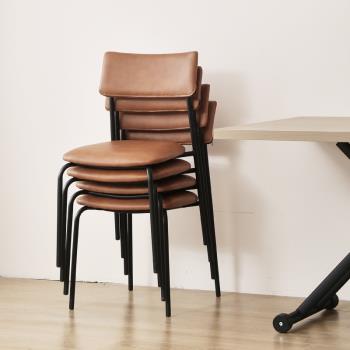 北歐簡約鐵藝餐桌椅子家用書桌凳子靠背化妝椅現代餐廳餐椅馬鞍椅