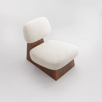 新中式設計師創意實木異形沙發椅現代簡約別墅酒店會所接待休閑椅