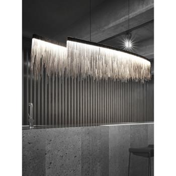 北歐燈具后現代客廳簡約創意個性酒吧臺服裝店餐廳流蘇鋁鏈條吊燈
