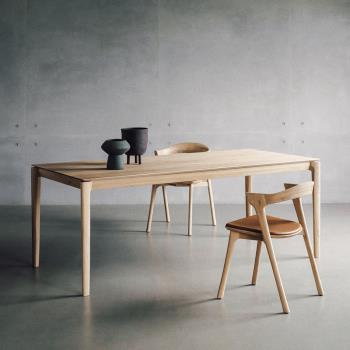 北歐實木餐桌椅組合簡約小戶型家用飯桌現代原木長方形辦公桌書桌