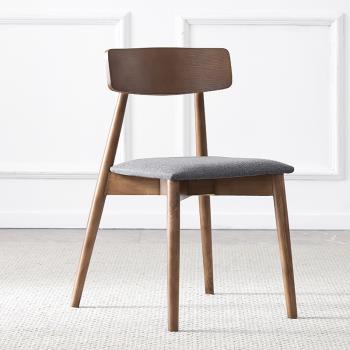 北歐實木餐椅家用小戶型現代簡約椅子餐廳餐桌椅休閑創意靠背凳子