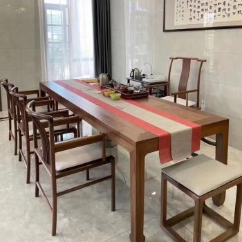 新中式茶桌椅組合實木功夫茶臺現代簡約禪意實木泡茶桌茶室家具