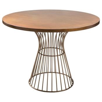 北歐鐵藝實木餐桌設計師簡約咖啡廳奶茶店圓桌美式創意圓形洽談桌