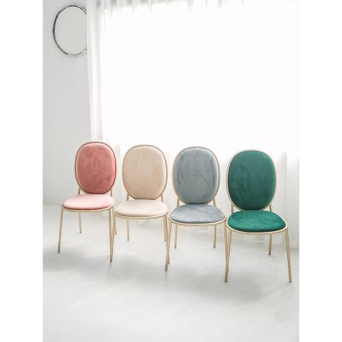 全球購北歐鐵藝餐椅靠背化妝椅ins服裝店椅簡約網紅梳妝凳奶茶店休閑椅