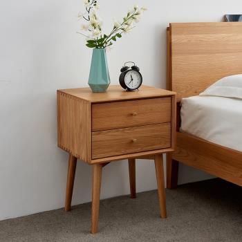 北歐現代簡約床頭柜實木簡易小戶型日式原木收納臥室家具收納風格