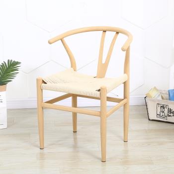 茶室家具禪意中式家用靠背餐椅北歐簡約化妝椅茶椅子仿實木鐵藝椅