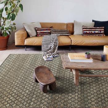 三色紋理印度手工編織棉麻侘寂地毯北歐ins波西米亞沙發客廳臥室