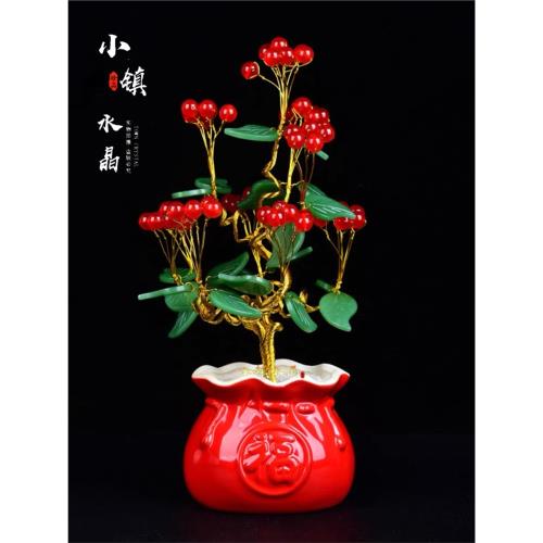 水晶玉髓搖錢樹家居客廳創意裝飾酒柜玄關桌面閨蜜生日伴手禮擺件|裝飾擺飾|ETMall東森購物網