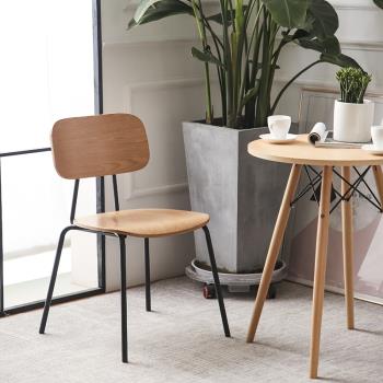鐵藝意式極簡餐椅北歐椅子簡約輕奢奶茶店桌椅咖啡廳餐廳椅工業風
