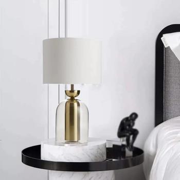 簡約后現代金屬客廳玻璃臺燈設計師美式樣板房時尚北歐臥室床頭燈