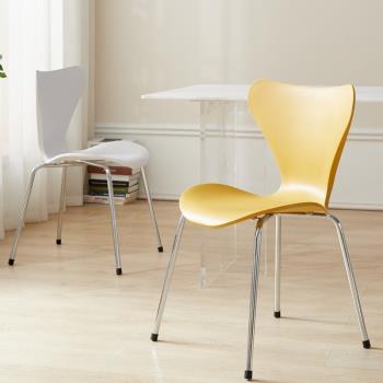 北歐餐椅家用塑料椅子現代簡約靠背凳子網紅餐桌椅設計師螞蟻椅子