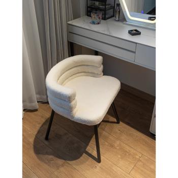 創意輕奢梳妝凳北歐簡約化妝椅子臥室簡約小型家用靠背網紅化妝凳