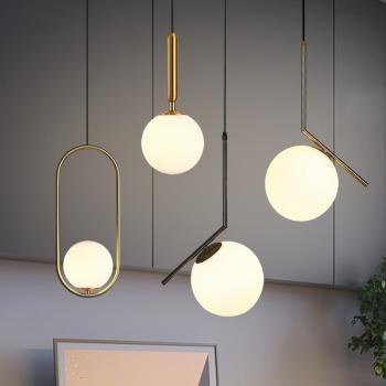 北歐吊燈臥室床頭燈后現代簡約餐廳燈具吧臺燈個性創意單頭小吊燈