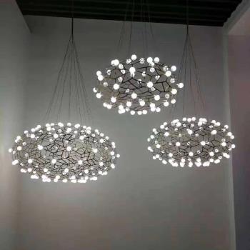 后現代客廳鳥巢吊燈藝術簡約創意個性滿天星圓形裝飾酒店展廳燈具