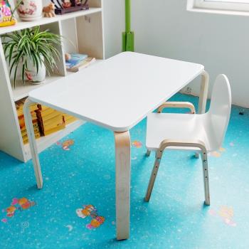 寶寶可升降涂鴉早教實木兒童桌椅