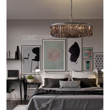 意式輕奢客廳燈創意簡約餐廳圓形北歐后現代臥室美式大氣水晶吊燈