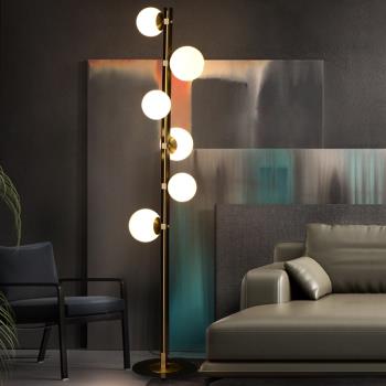 后現代全銅客廳落地燈輕奢簡約設計感沙發角落燈臥室床頭創意立式