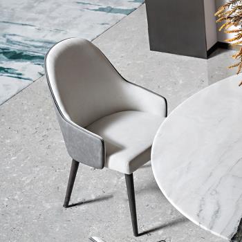 北歐實木餐椅現代簡約酒店家用靠背椅科技布設計師網紅咖啡廳椅子