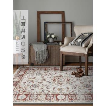 土耳其進口高級美式輕奢鄉村復古地毯客廳臥室歐式民族風沙發地墊
