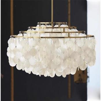 現代輕奢天然貝殼片客廳餐廳臥室意大利創意設計師樣板房裝飾吊燈