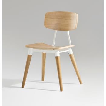 北歐現代簡約家用吃飯金屬咖啡椅實木工業餐椅設計師休閑餐廳椅子