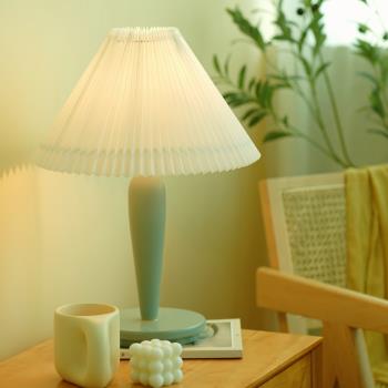 中古現代ins百褶北歐美式臥室床頭客廳日式復古簡約vintage臺燈