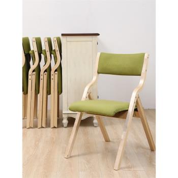 實木折疊椅子便攜家用靠背椅簡約現代北歐木質餐椅休閑凳子會議椅