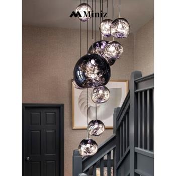 后現代簡約熔巖燈北歐創意個性設計師藝術樓梯客廳餐廳吊燈