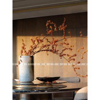 空合新中式禪意樣板間餐廳琉璃漸變花器售樓部茶幾組合搭配擺件