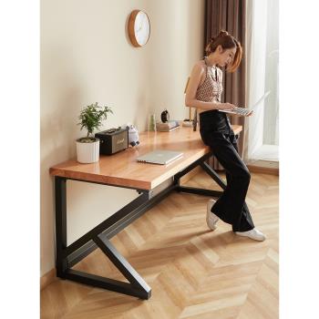 實木電腦桌臺式簡約雙人桌子家用辦公書桌現代臥室長桌北歐工作臺