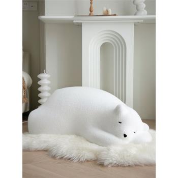 趴趴熊懶人沙發休閑椅臥室簡約動物設計師創意兒童北極熊沙發椅