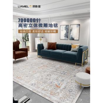 土耳其進口2022新款地毯客廳輕奢高級美式臥室床邊毯耐臟沙發地墊