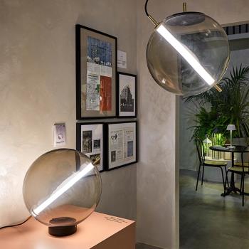 北歐現代簡約客廳藝術沙發設計師樣板房臥室床頭玻璃臺燈吊燈