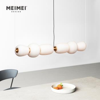 日式現代簡約餐廳餐桌設計師創意個性藝術長條一字型北歐玻璃吊燈
