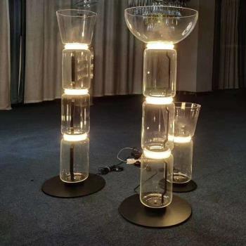 意大利展廳現代簡約客廳落地燈臥室別墅玻璃立式lofs氛圍感落地燈