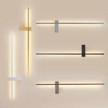 極簡個性創意LED長壁燈現代北歐客廳沙發帶開關壁燈臥室床頭壁燈