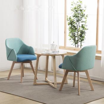 北歐實木餐桌椅組合家用布藝餐椅現代簡約書房靠背椅子洽談會客椅
