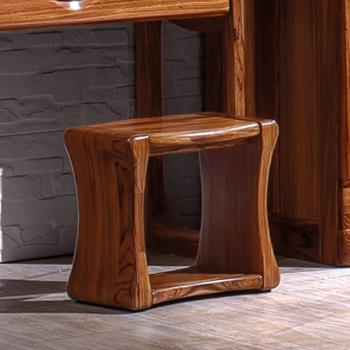 新中式烏金木妝凳 全實木梳妝凳 現代簡約化妝桌臥室家具 換鞋凳