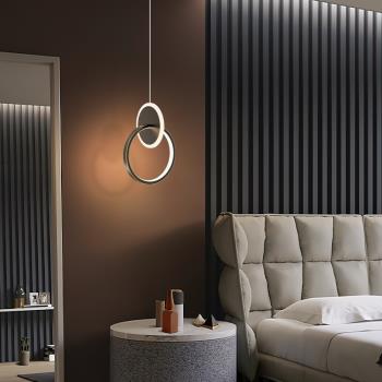 臥室燈北歐極簡輕奢床頭書房設計師燈飾2023年新款創意全銅吊燈