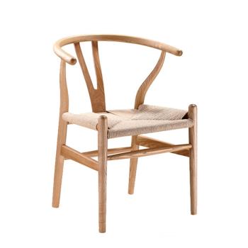 北歐實木Y椅時尚圈椅簡約叉骨椅現代書房靠背扶手椅水曲柳餐椅