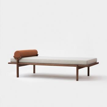 北歐簡約長凳沙發床新中式實木臥室貴妃榻床尾凳工作室午休息躺椅