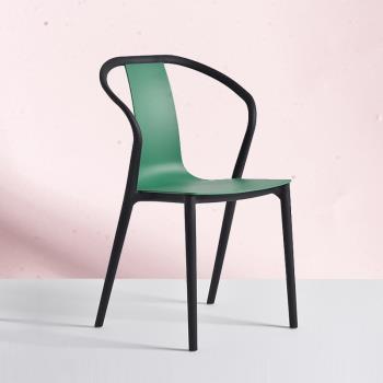 北歐ins靠背椅扶手餐椅洽談椅 現代簡約家用客廳休閑時尚塑料椅子